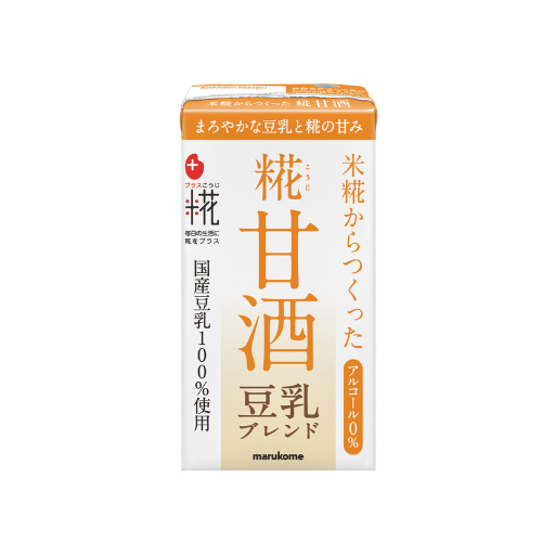 【定期販売】プラス糀 糀甘酒 豆乳ブレンド（ストロー付）125ml×18本
