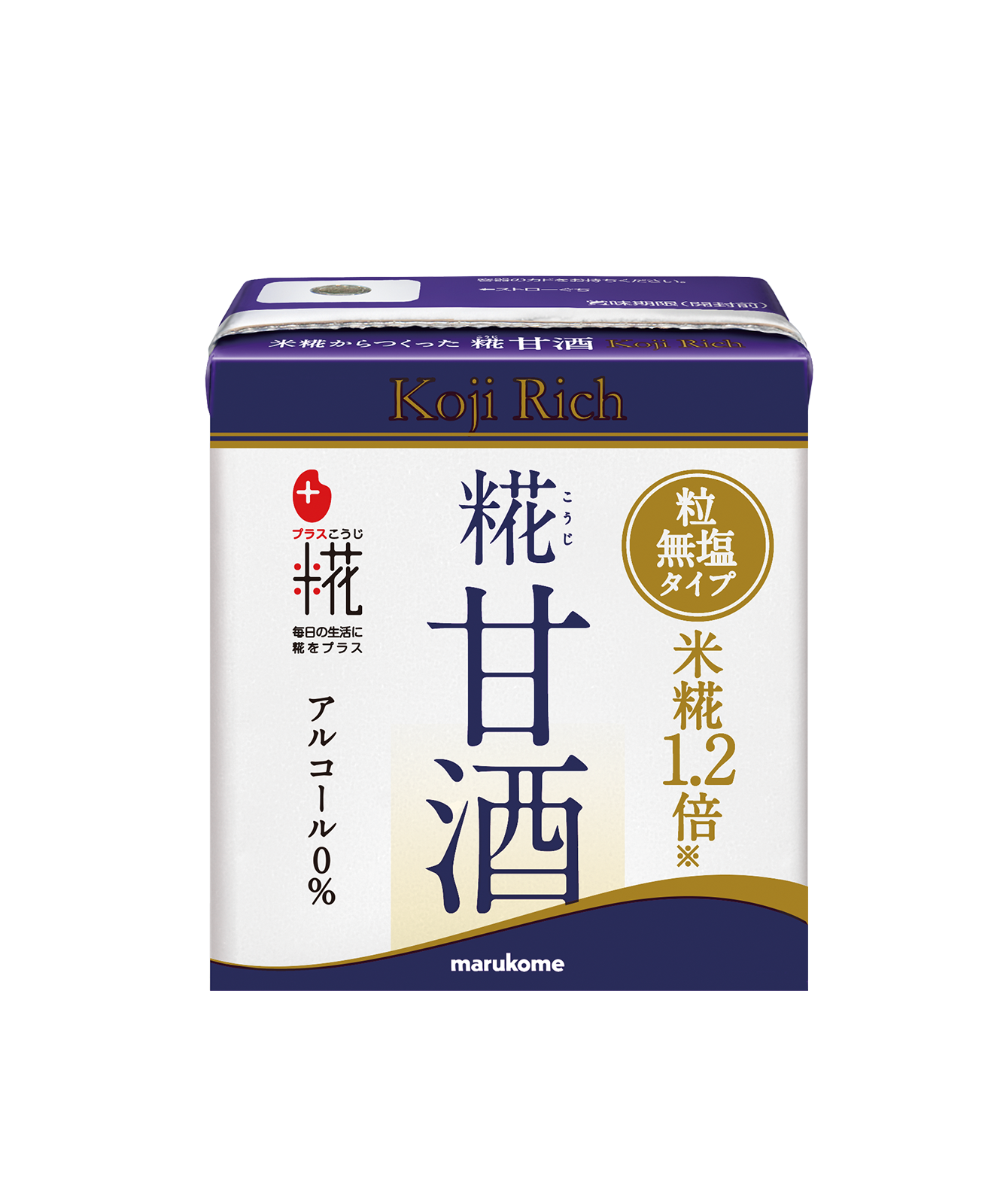 【定期販売】プラス糀 糀甘酒LL リッチ粒 130ml×12本